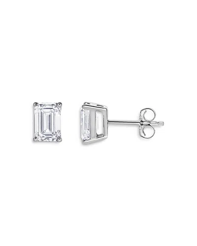 Bloomingdale's Certified Lab Grown Emerald-cut Diamond Stud Earrings In 18k White Gold, 2.0 Ct. T. W.