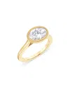 Bloomingdale's Certified Lab Grown Oval Diamond Bezel Set Engagement Ring In 18k Yellow Gold, 2.0 Ct. T. W. In Gold