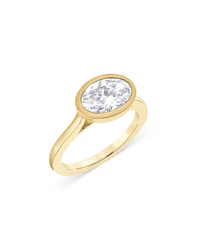 Bloomingdale's Certified Lab Grown Oval Diamond Bezel Set Engagement Ring In 18k Yellow Gold, 2.0 Ct. T. W.