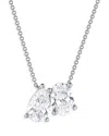 Bloomingdale's Certified Lab Grown Pear & Oval Diamond Toi Et Moi Pendant Necklace In 18k White Gold, 2.25 Ct. T. W In White