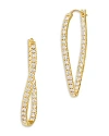 Bloomingdale's Champagne Diamond Wavy Inside Out Hoop Earrings In 14k Yellow Gold, 1.95 Ct. T. W. In Gold