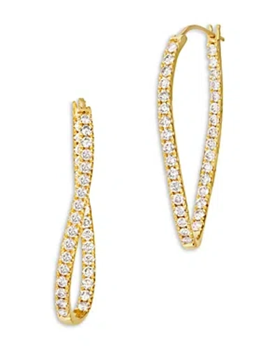 Bloomingdale's Champagne Diamond Wavy Inside Out Hoop Earrings In 14k Yellow Gold, 1.95 Ct. T.w.