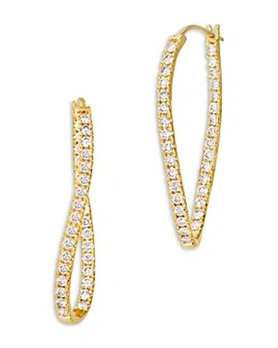 Bloomingdale's Champagne Diamond Wavy Inside Out Hoop Earrings In 14k Yellow Gold, 1.95 Ct. T. W.