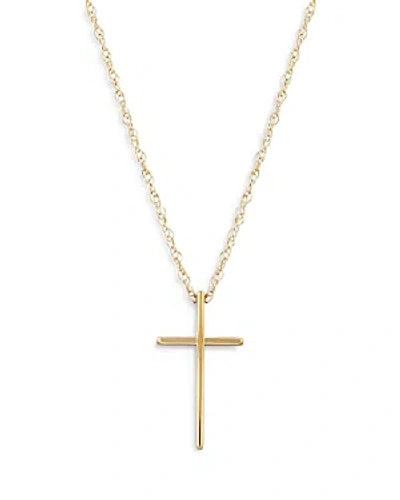 Bloomingdale's Kids' Children's Polished Cross Pendant Necklace In 14k Yellow Gold, 14