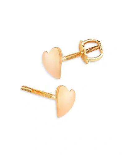 Bloomingdale's Kids' Polished Heart Mini Stud Earrings In 14k Yellow Gold