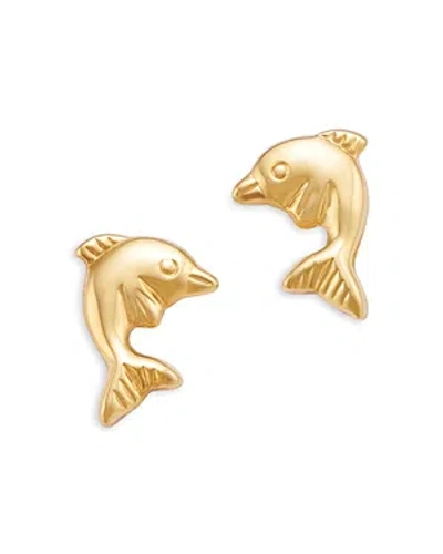 Bloomingdale's Children's Tiny Dolphin Screw Back Stud Earrings In 14k Yellow Gold