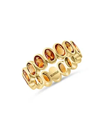 Bloomingdale's Citrine Oval Eternity Band In 14k Yellow Gold In Orange/gold