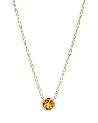 Bloomingdale's Citrine Pendant Necklace In 14k Yellow Gold