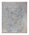 Bloomingdale's Colorful Oushak M1945 Area Rug, 8'1 X 9'11 In Gray