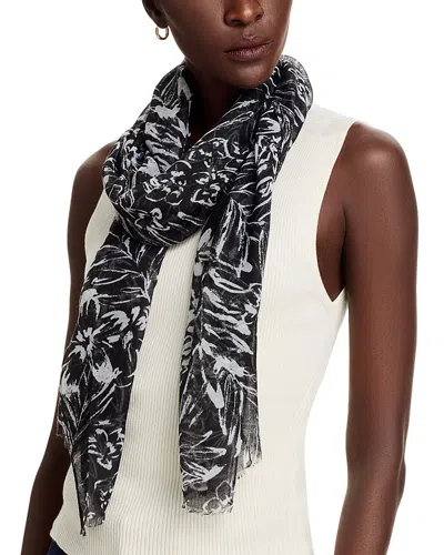 Bloomingdale's Contrast Floral Scarf - Exclusive In Black/white