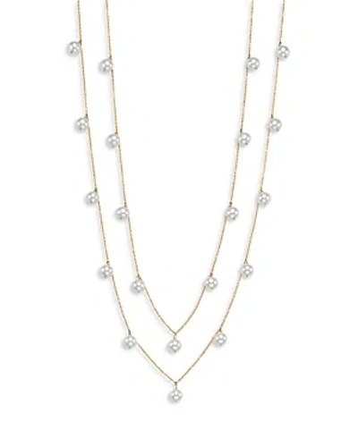 Bloomingdale's Cultured Freshwater Pearl Dangle Statement Necklace In 14k Yellow Gold, 36 In White