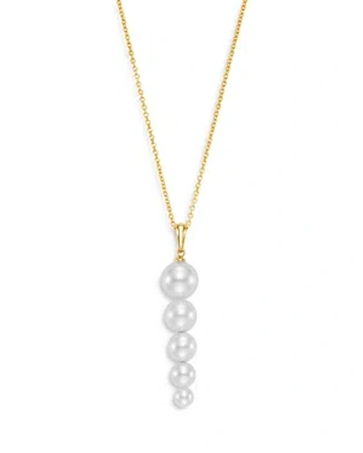 Bloomingdale's Cultured Freshwater Pearl Graduated Spear Pendant Necklace In 14k Yellow Gold, 16-18