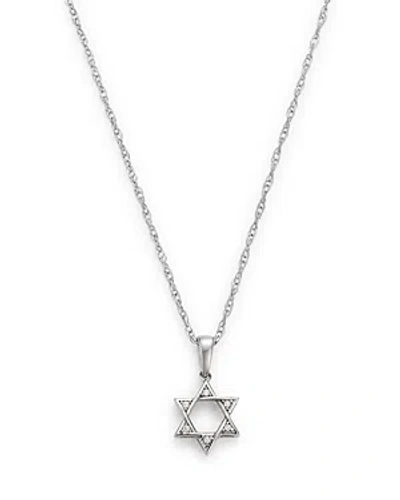 Bloomingdale's Diamond Accent Star Of David Pendant Necklace In 14k White Gold, 18 - 100% Exclusive In Metallic