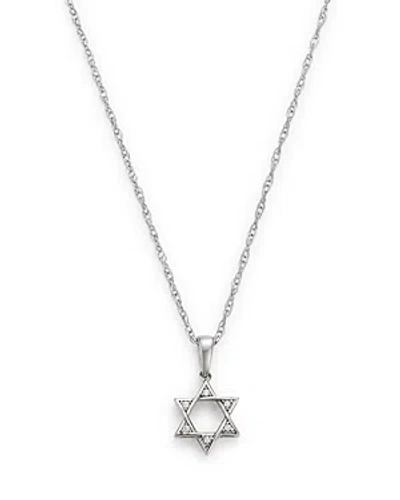 Bloomingdale's Diamond Accent Star Of David Pendant Necklace In 14k White Gold, 18