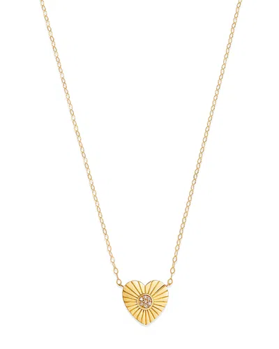 Bloomingdale's Diamond Accented Heart Pendant Necklace In 14k Yellow Gold, 0.02 Ct. T. W. - Exclusive