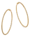 BLOOMINGDALE'S DIAMOND & POLISHED BEAD LARGE HOOP EARRINGS IN 14K YELLOW GOLD, 0.50 CT. T.W.