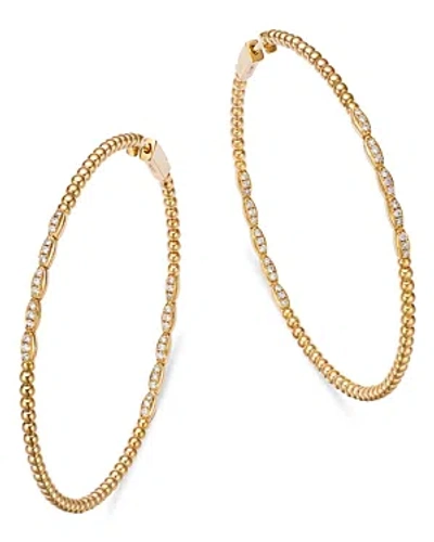 Bloomingdale's Diamond & Polished Bead Large Hoop Earrings In 14k Yellow Gold, 0.50 Ct. T. W.