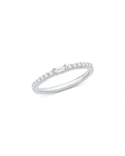 Bloomingdale's Diamond Baguette & Round Band In 14k White Gold, 0.20 Ct. T.w.