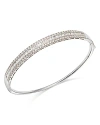 BLOOMINGDALE'S DIAMOND BAGUETTE & ROUND BANGLE BRACELET IN 14K WHITE GOLD, 3.0 CT. T.W.