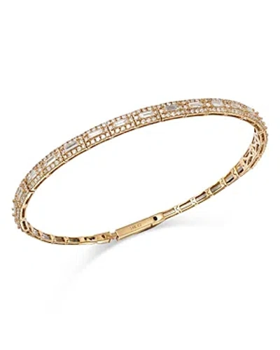 Bloomingdale's Diamond Baguette & Round Flexible Bangle Bracelet In 14k Yellow Gold, 2.0 Ct. T. W.
