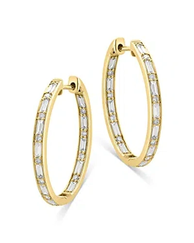 Bloomingdale's Diamond Baguette & Round Medium Hoop Earrings In 14k Yellow Gold, 1.15 Ct. T.w.