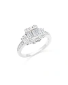 Bloomingdale's Diamond Baguette Cluster Ring In 14k White Gold, 0.95 Ct. T. W. In White