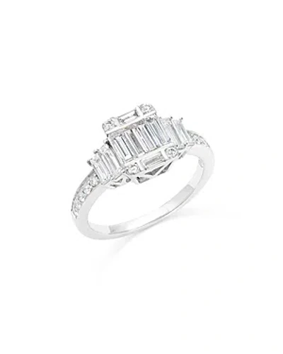 Bloomingdale's Diamond Baguette Cluster Ring In 14k White Gold, 0.95 Ct. T. W.