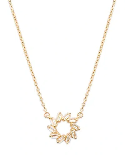 Bloomingdale's Diamond Baguette Sun Pendant Necklace In 14k Yellow Gold, 0.15 Ct. T.w.