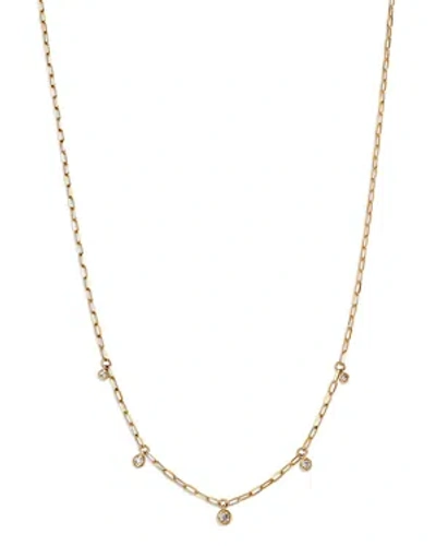 Bloomingdale's Diamond Bezel Dangle Collar Necklace In 14k Yellow Gold, 0.25 Ct. T.w.