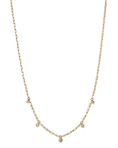 Bloomingdale's Diamond Bezel Dangle Collar Necklace In 14k Yellow Gold, 0.25 Ct. T. W.