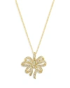 BLOOMINGDALE'S DIAMOND BOW PENDANT NECKLACE IN 14K YELLOW GOLD, 0.50 CT. T.W.