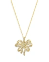 Bloomingdale's Diamond Bow Pendant Necklace In 14k Yellow Gold, 0.50 Ct. T. W. In Gold