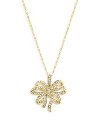Bloomingdale's Diamond Bow Pendant Necklace In 14k Yellow Gold, 0.50 Ct. T.w.