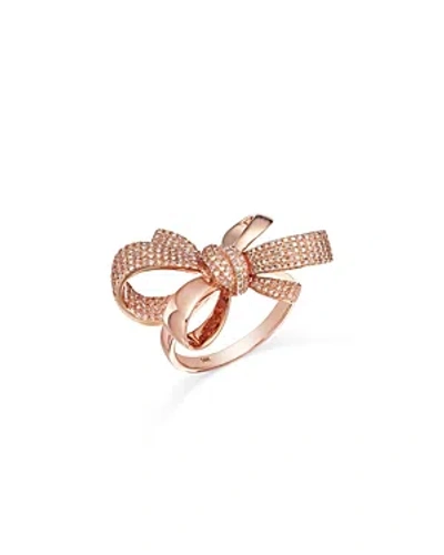 Bloomingdale's Diamond Bow Ring In 14k Rose Gold, 0.65 Ct. T.w. In Pink