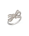 BLOOMINGDALE'S DIAMOND BOW RING IN 14K WHITE GOLD, 0.55 CT. T. W.