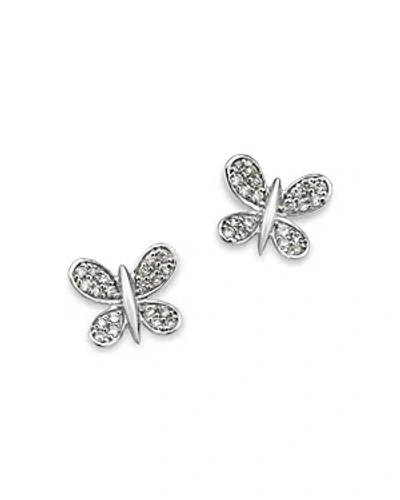 Bloomingdale's Diamond Butterfly Stud Earrings In 14k White Gold, 0.16 Ct. T.w.