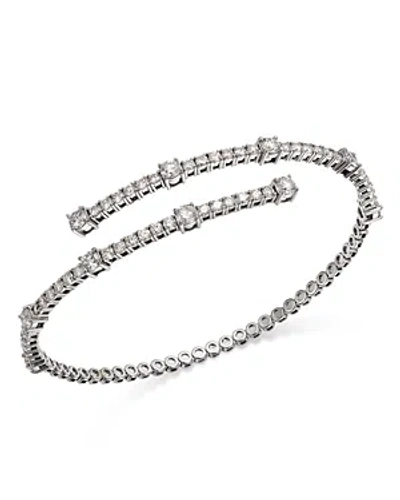 Bloomingdale's Diamond Bypass Bangle Bracelet In 14k White Gold, 3.0 Ct. T.w.