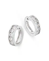 Bloomingdale's Diamond Channel Set Small Hoop Earrings In 14k White Gold, 1.50 Ct. T. W. In White
