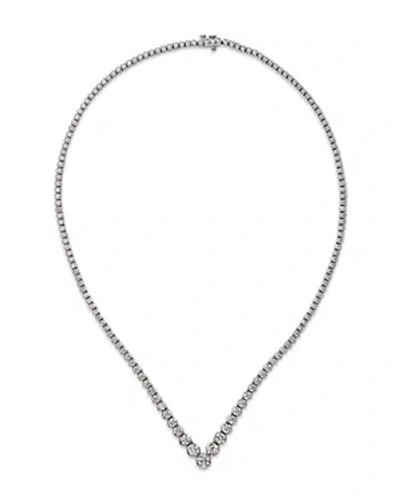 Bloomingdale's Diamond Chevron Tennis Necklace In 14k White Gold, 10.85 Ct. T.w.