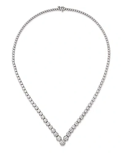 Bloomingdale's Diamond Chevron Tennis Necklace In 14k White Gold, 15.60 Ct. T.w.