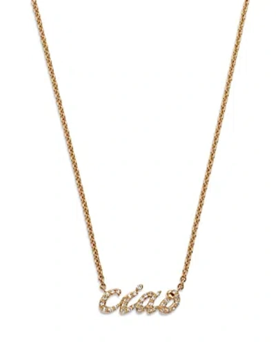 Bloomingdale's Diamond Ciao Pendant Necklace In 14k Yellow Gold, 0.15 Ct. T. W.