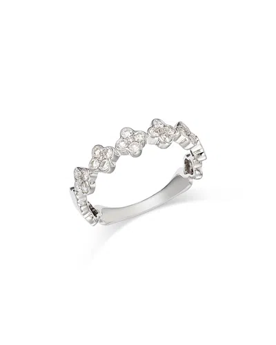 Bloomingdale's Diamond Clover Cluster Band In 14k White Gold, 0.44 Ct. T. W.