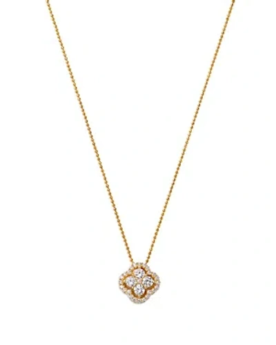 Bloomingdale's Diamond Clover Pendant Necklace In 14k Yellow Gold, 0.75 Ct. T. W.