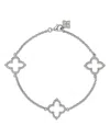 Bloomingdale's Diamond Clover Station Bracelet In 14k White Gold, 0.38 Ct. T. W. In White Gold