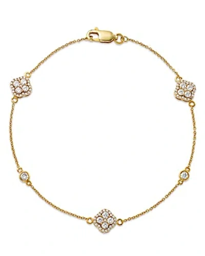 Bloomingdale's Diamond Clover Station Bracelet In 14k Yellow Gold, 0.70 Ct. T.w. - 100% Exclusive