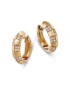 BLOOMINGDALE'S DIAMOND CLUSTER SMALL HOOP EARRINGS IN 14K YELLOW GOLD, 0.25 CT. T. W.