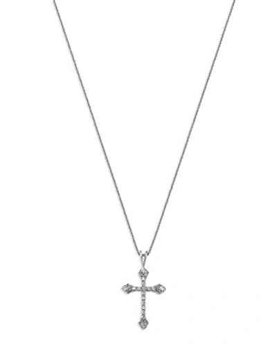 Bloomingdale's Diamond Cross Pendant Necklace In 14k White Gold, 0.25 Ct. T.w.