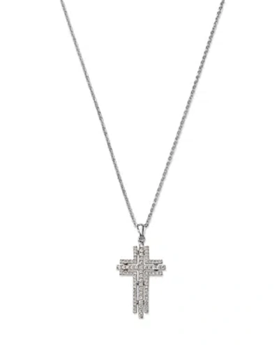 Bloomingdale's Diamond Cross Pendant Necklace In 14k White Gold, 0.35 Ct. T.w.