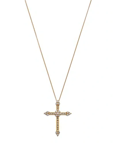 Bloomingdale's Diamond Cross Pendant Necklace In 14k Yellow Gold, 1.0 Ct. T.w.