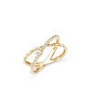 BLOOMINGDALE'S DIAMOND CROSSOVER RING IN 14K YELLOW GOLD, 0.26 CT. T.W